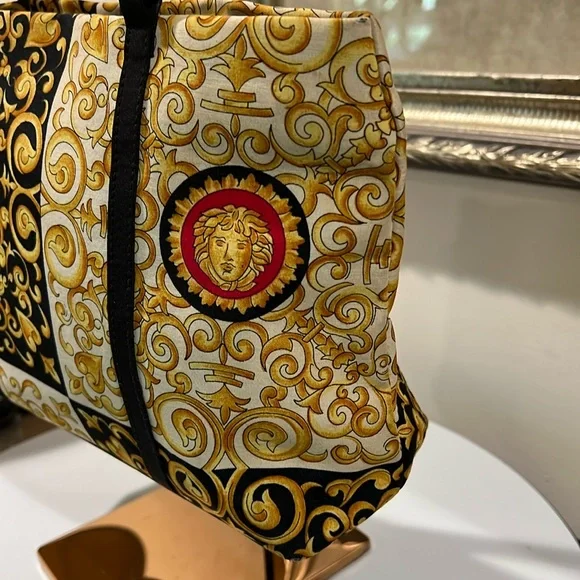 Versace Baroque Fabric Tote Bag EUC - Picture 4 of 15